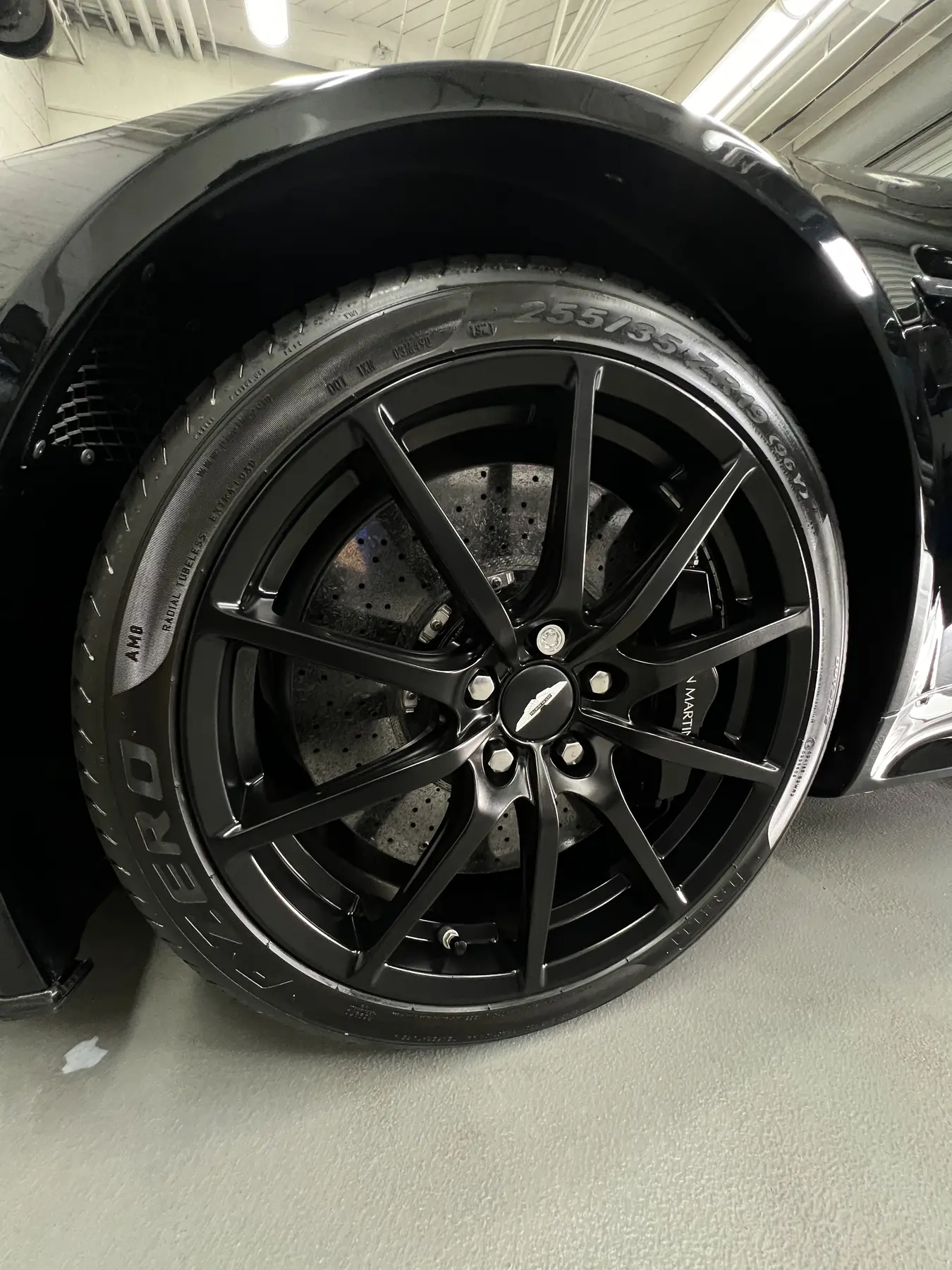 Detailed Aston Martin wheel and tire