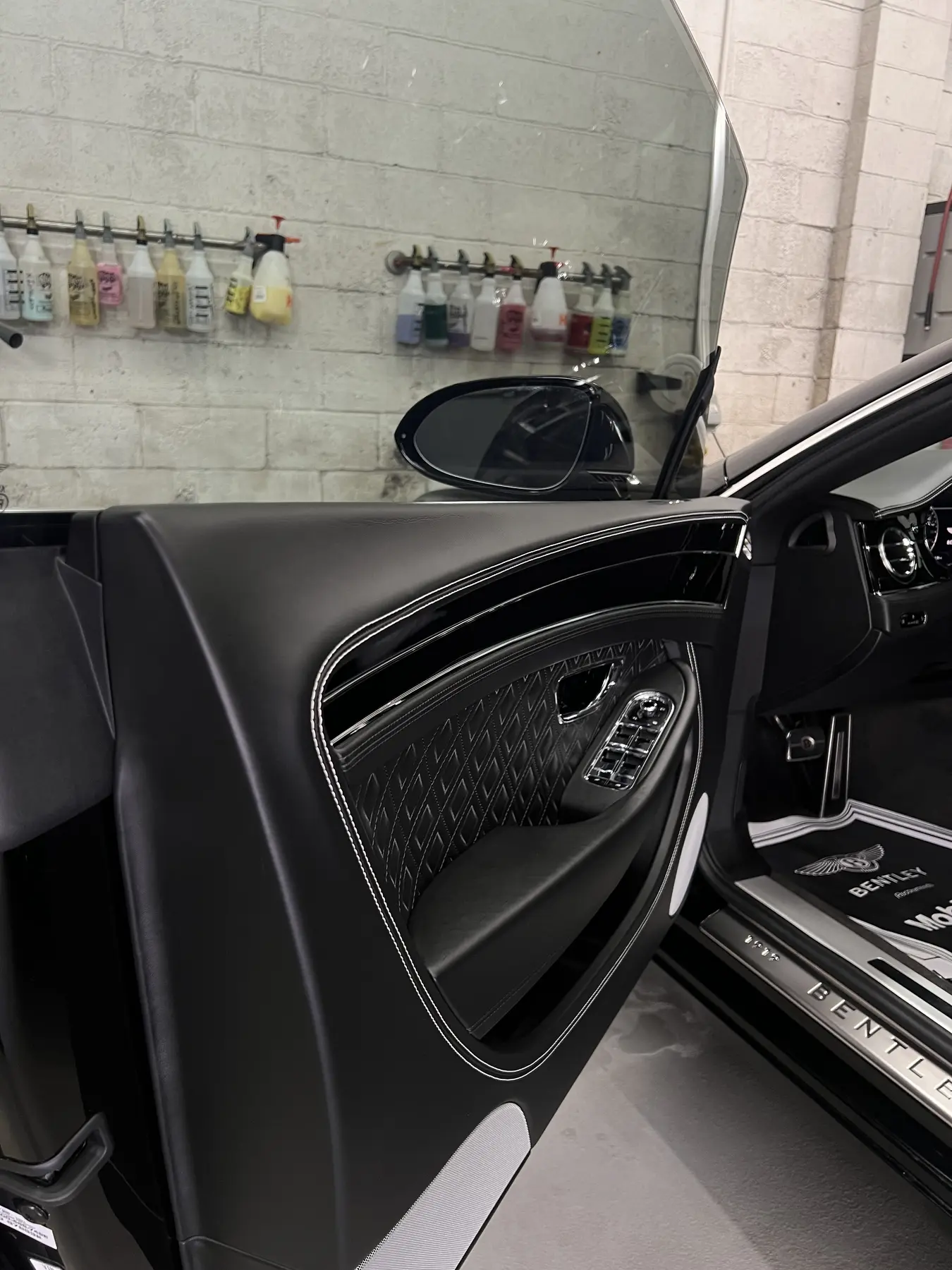 Detailed Bentley door panel and interior trim