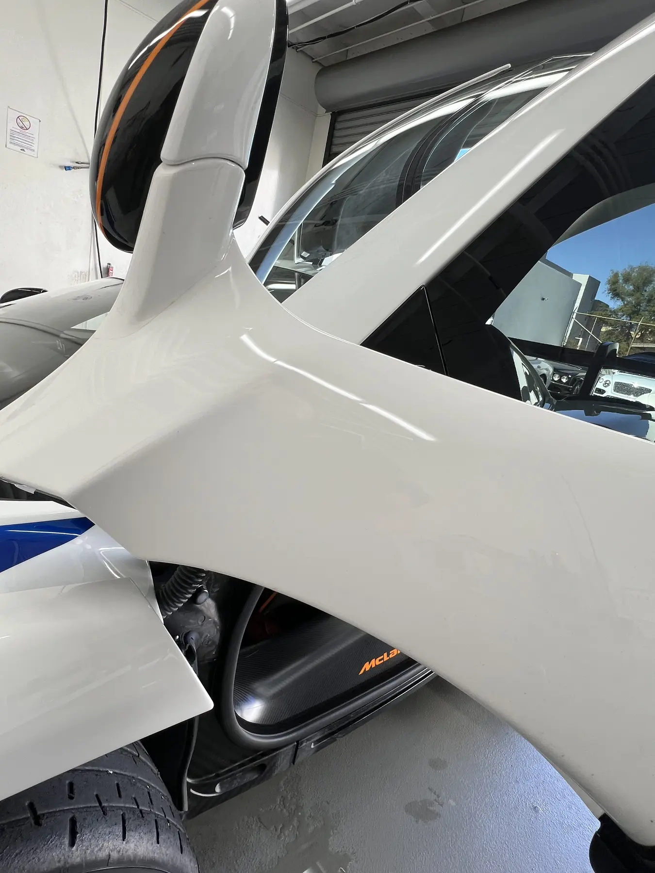 White door after scuff removal